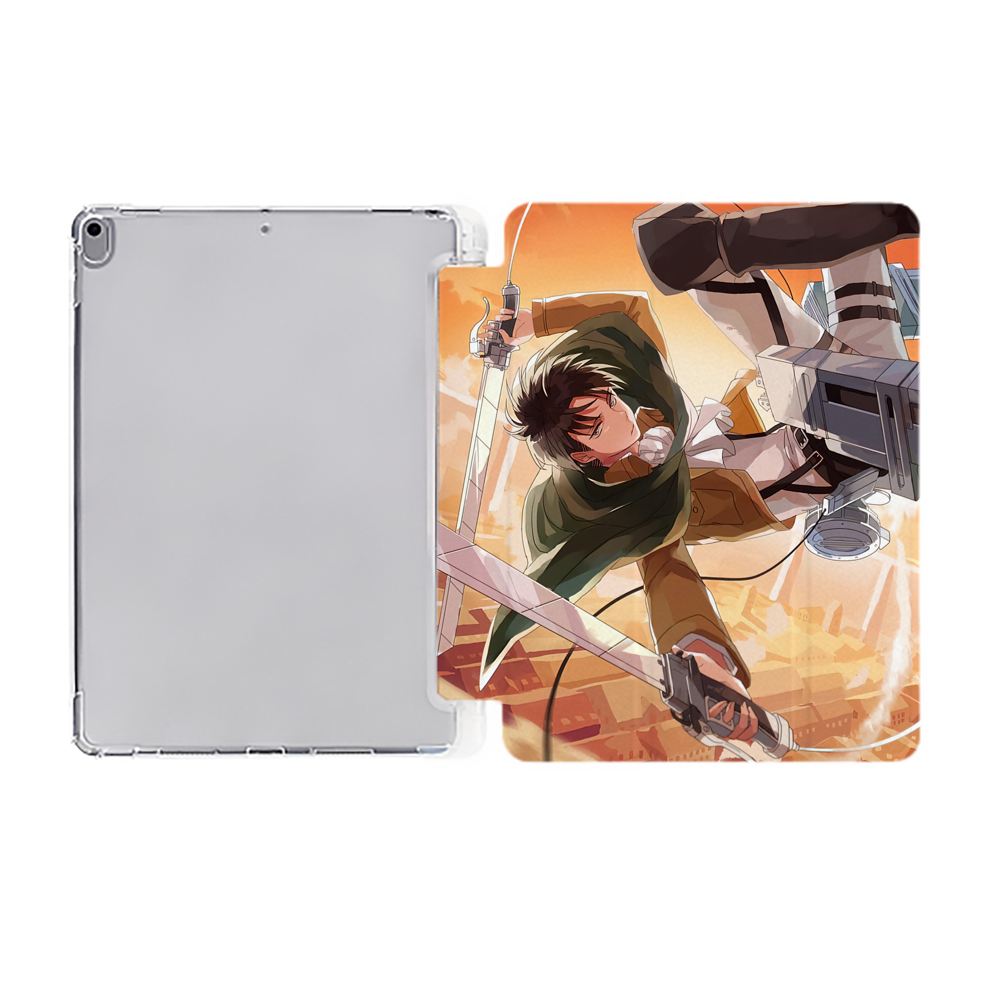 （画像用） 進撃の巨人 Attack on Titan IPad ケース ペン収納付き 三つ折りスタンド PUレザー×シリコン 対応機種9.5/10.5/10.9インチ